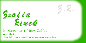 zsofia rimek business card